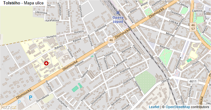 Tolstého - mapa ulice