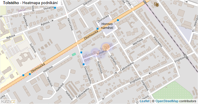 Tolstého - mapa podnikání