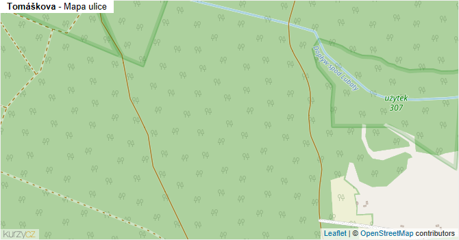 Tomáškova - mapa ulice
