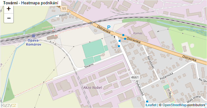 Tovární - mapa podnikání