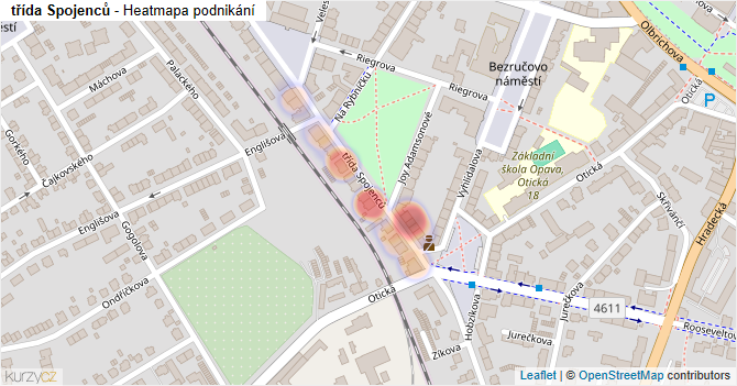 třída Spojenců - mapa podnikání