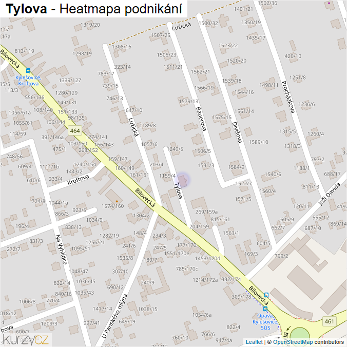 Mapa Tylova - Firmy v ulici.