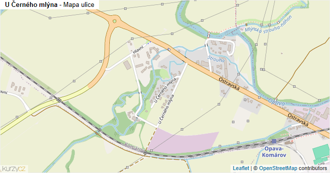 U Černého mlýna - mapa ulice