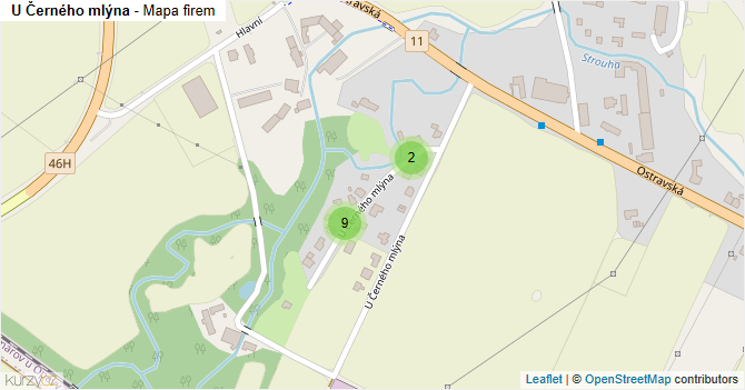 U Černého mlýna - mapa firem