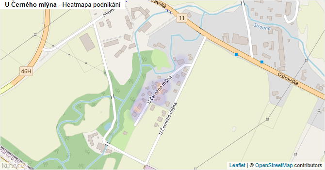 U Černého mlýna - mapa podnikání