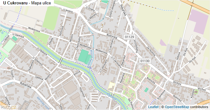 U Cukrovaru - mapa ulice