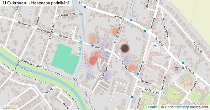 U Cukrovaru - mapa podnikání