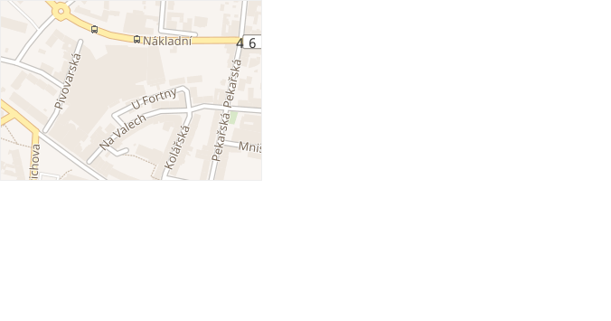 U Fortny v obci Opava - mapa ulice
