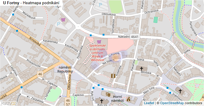 U Fortny - mapa podnikání