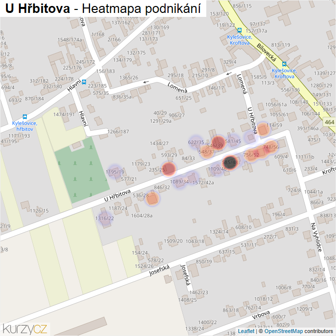 Mapa U Hřbitova - Firmy v ulici.