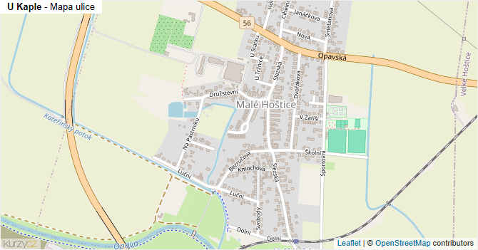 U Kaple - mapa ulice