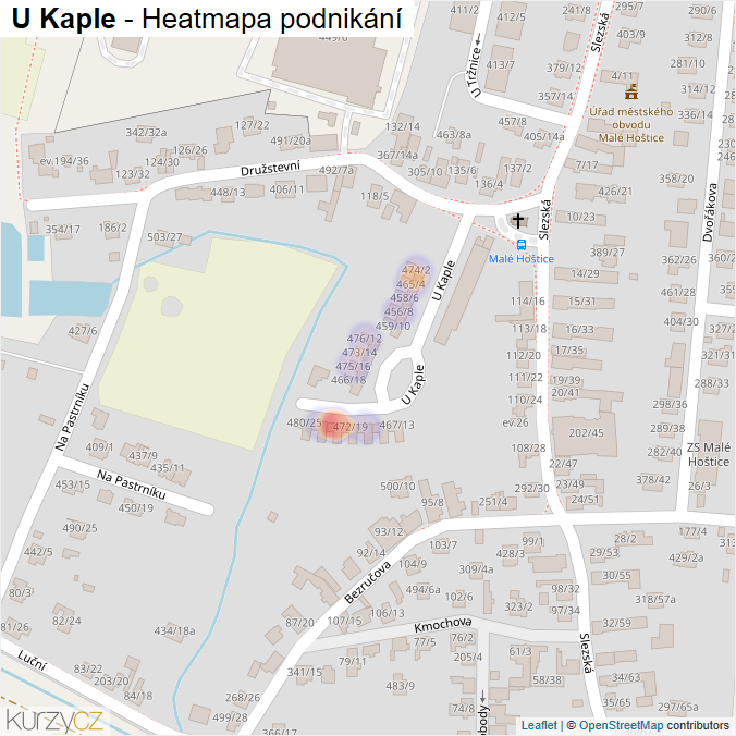 Mapa U Kaple - Firmy v ulici.
