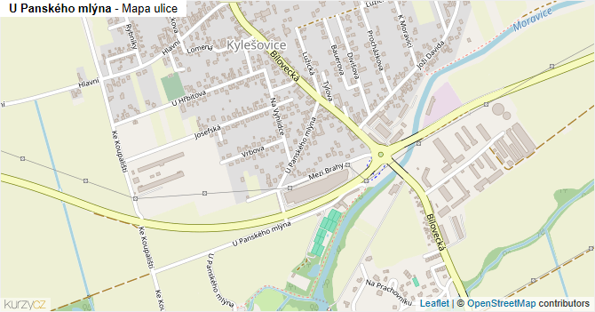 U Panského mlýna - mapa ulice