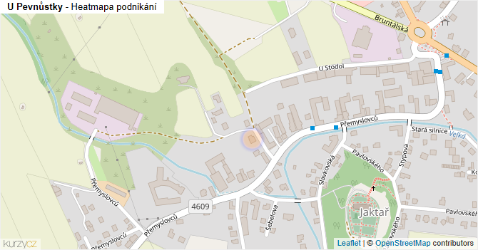 U Pevnůstky - mapa podnikání