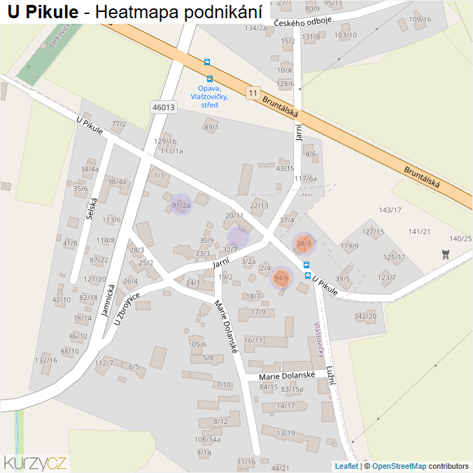 Mapa U Pikule - Firmy v ulici.