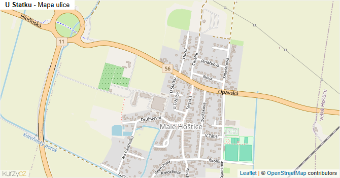 U Statku - mapa ulice