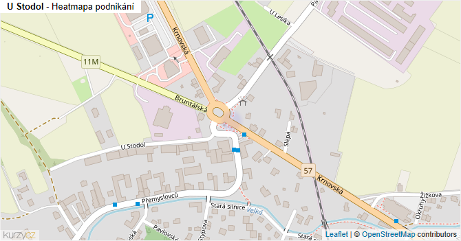 U Stodol - mapa podnikání