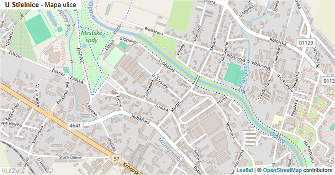 U Střelnice - mapa ulice