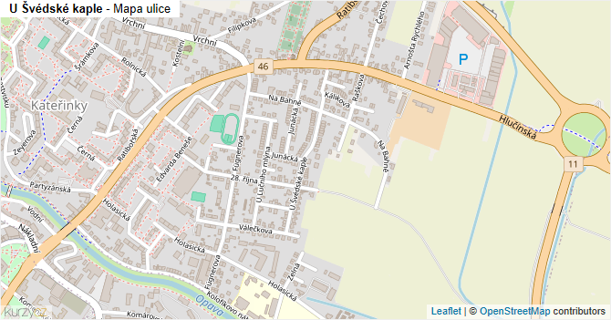 U Švédské kaple - mapa ulice