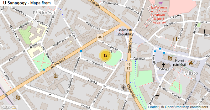U Synagogy - mapa firem