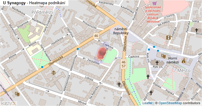 U Synagogy - mapa podnikání