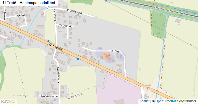 U Tratě - mapa podnikání