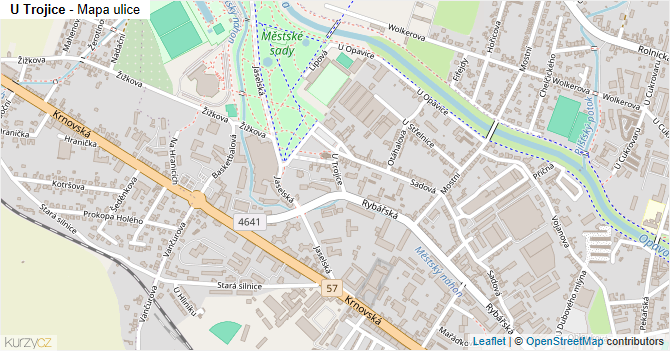 U Trojice - mapa ulice