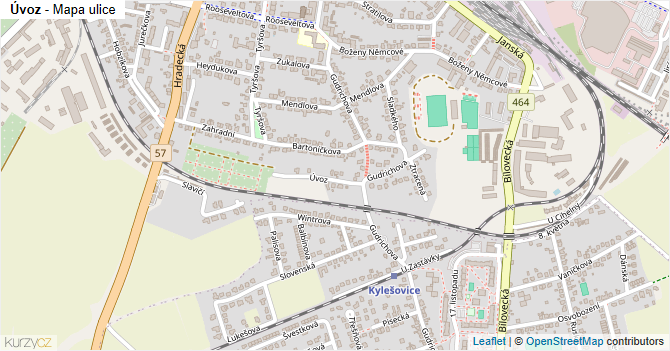 Úvoz - mapa ulice