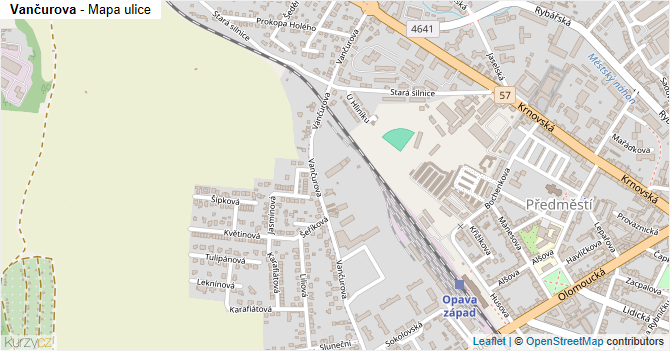 Vančurova - mapa ulice