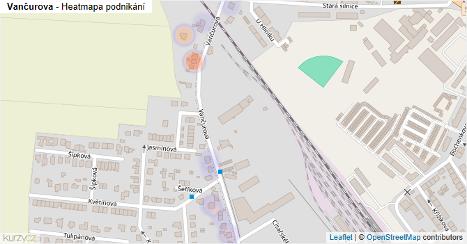 Vančurova - mapa podnikání
