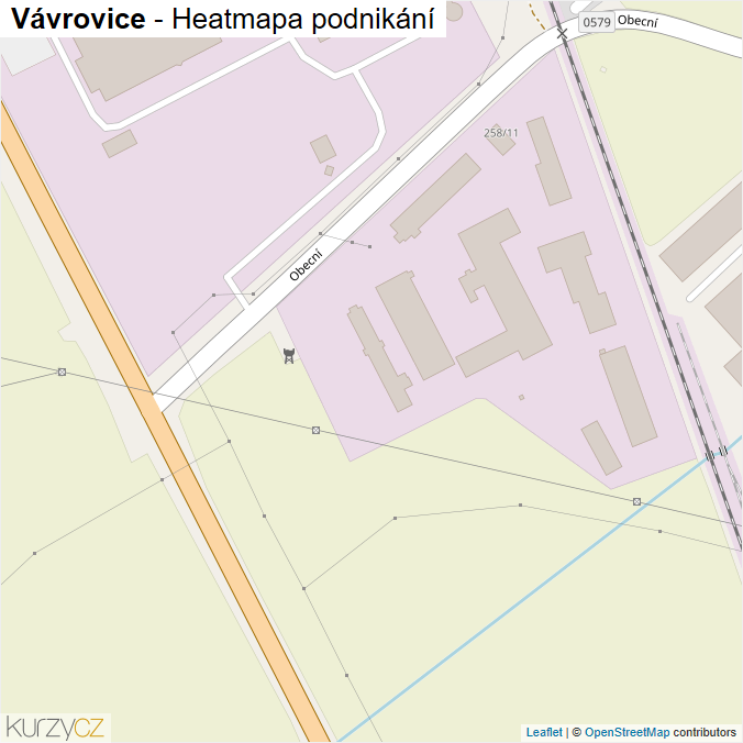 Mapa Vávrovice - Firmy v městské části.