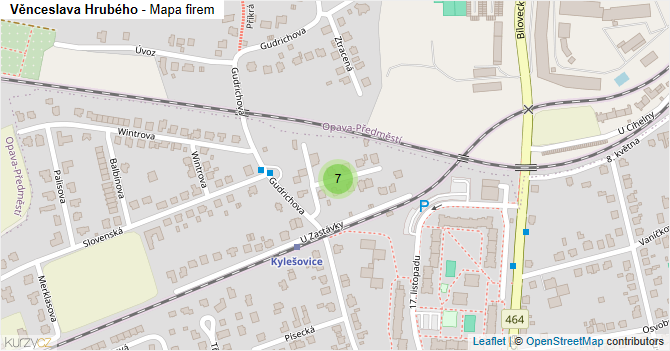 Věnceslava Hrubého - mapa firem