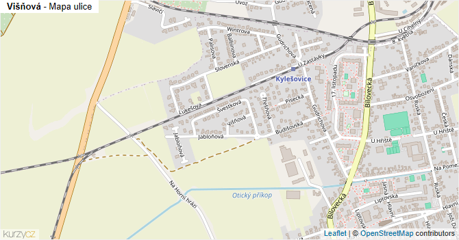 Višňová - mapa ulice
