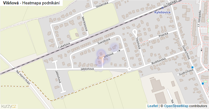 Višňová - mapa podnikání