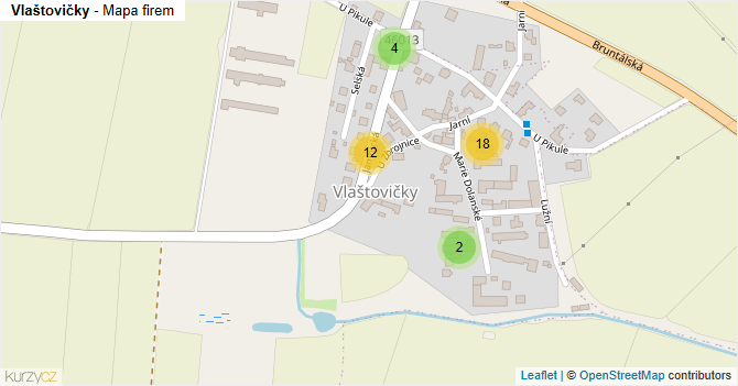 Vlaštovičky - mapa firem