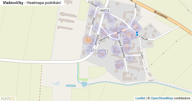 Vlaštovičky - mapa podnikání