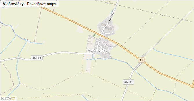 Vlaštovičky - záplavové mapy stoleté vody