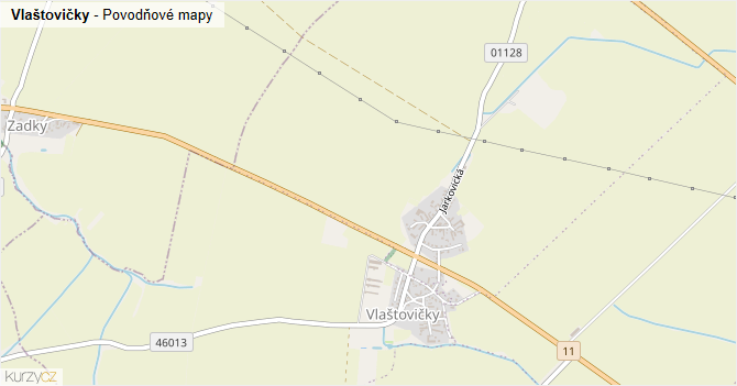 Vlaštovičky - záplavové mapy stoleté vody