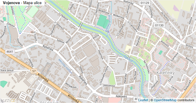 Vojanova - mapa ulice