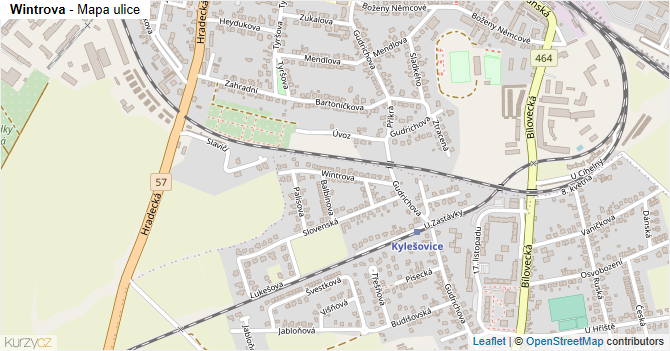 Wintrova - mapa ulice