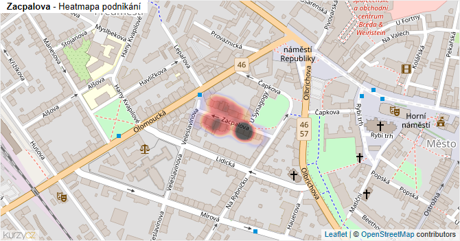 Zacpalova - mapa podnikání
