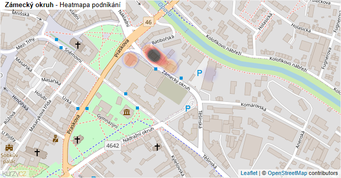 Zámecký okruh - mapa podnikání