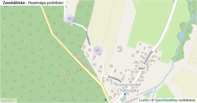 Zemědělská - mapa podnikání