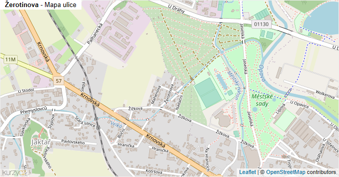 Žerotínova - mapa ulice