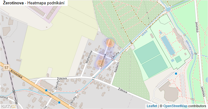 Žerotínova - mapa podnikání