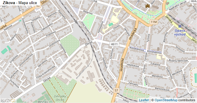 Zíkova - mapa ulice