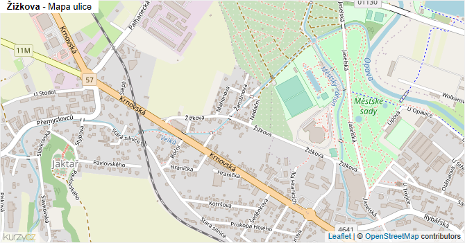 Žižkova - mapa ulice