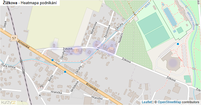 Žižkova - mapa podnikání