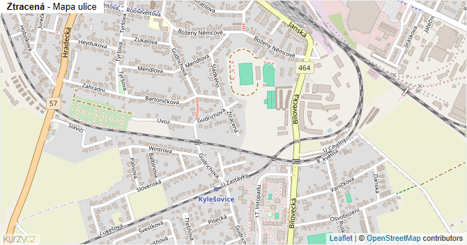 Ztracená - mapa ulice