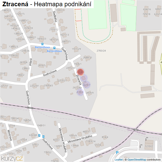 Mapa Ztracená - Firmy v ulici.
